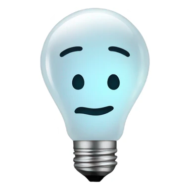 Broken lightbulb with a light sticker