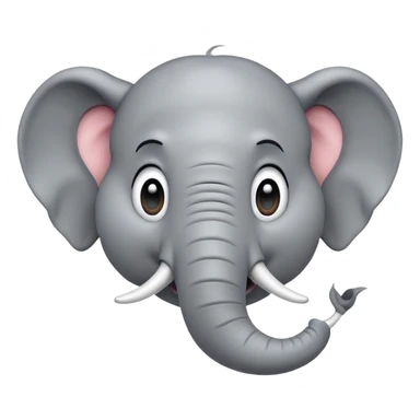 cinematic-comical-elephant-portrait-emoji,-head-tilted-dramatically-with-an-exaggeratedly-amused-expression,-featuring-a-striking-gray-hide-with-whimsical-wrinkles-and-wide,-expressive-eyes-full-of-playful-disbelief,-simplified, zoomed out to show shoulders sticker