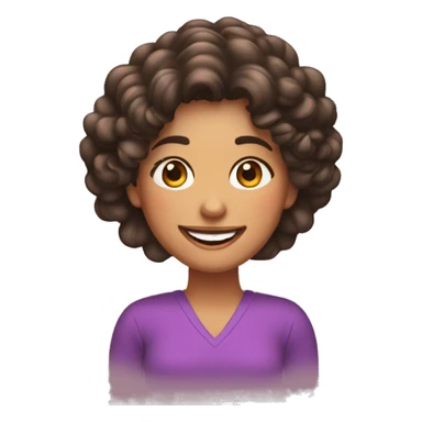 Mujer morena con pelo rizado y una gran sonrisa sticker