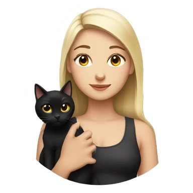 Girl and black cat sticker