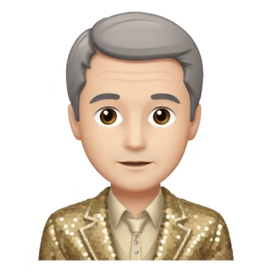 Jeremy Slate, Actor (1926-2006) with gray-brown hair, beige sequin outfit sticker