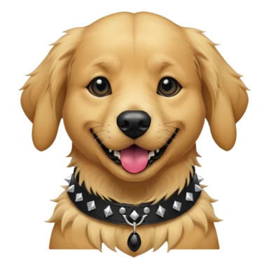 golden retriever dog wearing goth accessories sticker