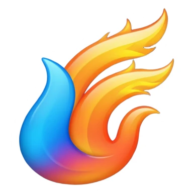 fire streak emoji, playful and modern with blue to orange gradient, vibrant

 sticker