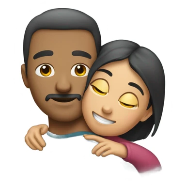 Man hugging female for comfort sticker