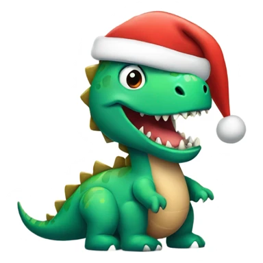 Dinosaur wearing a Santa hat  sticker