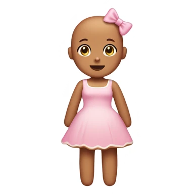 gingerbread girl with baby pink dress and no hair with a light pink bow sticker