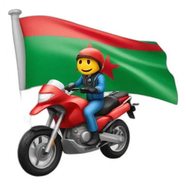 quelqu'un sur une moto avec le drapeau du Maroc derrière sticker