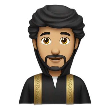 Saudi man in thobe with black bisht  sticker