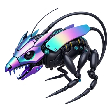 Cyberpunk complex iridescent aesthetic-scenery-Fakémon-creature sticker