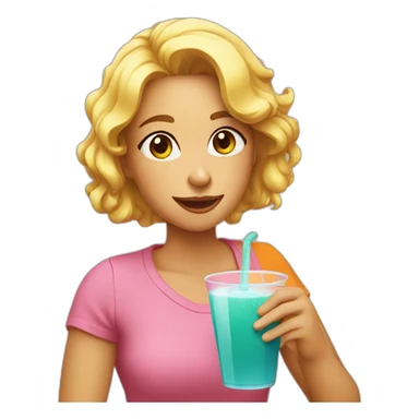Sara drinking juice sticker