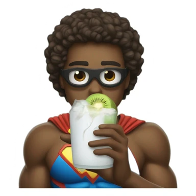 superheroes drinking coconut water sticker