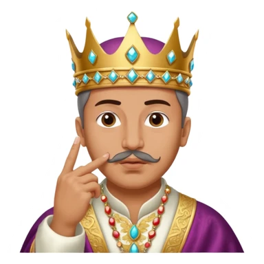 A turkish Sultan putting a finger in front of his mouth while his eyes are pure white sticker