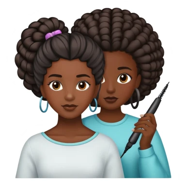 Black girl getting her hair done sticker