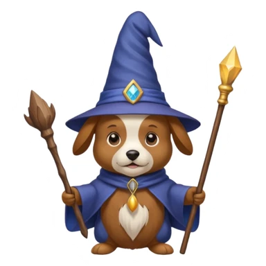 Dog wizard sticker