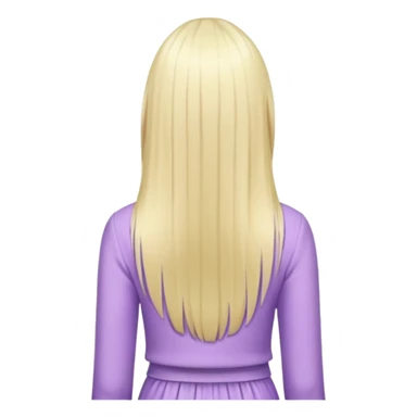 back view of a person, blonde with long straight hair, wearing pastel purple clothes, variation 4 sticker