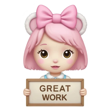 mymelody with sign that says great work sticker