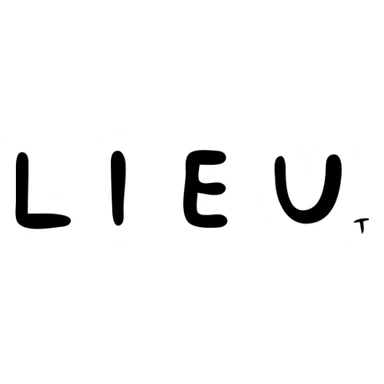 The word "LIEU" in capital letters sticker