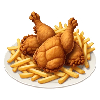 Plate of fried chicken and fries  sticker