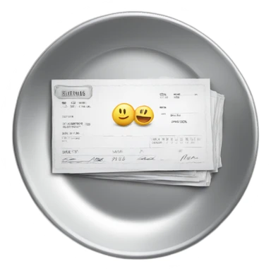 invoice on silver platter sticker