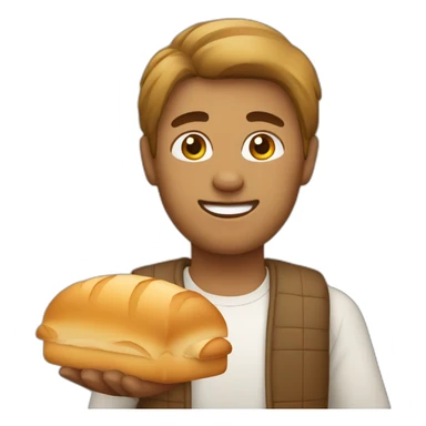 light brown guy with bread and mullet sticker