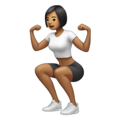 woman doing squat sticker