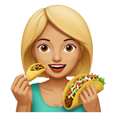 woman eating taco  sticker