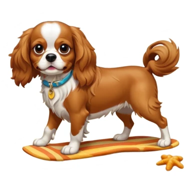 cavalier king charles spaniel on beach sticker