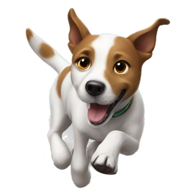 dog running on the moon  sticker