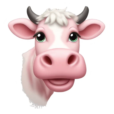 Pastel pink cow iPhone emoji cute small sticker