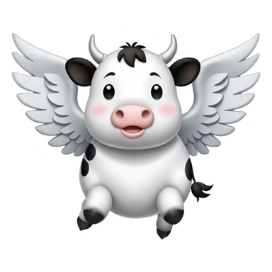 A Flying cows with wings that says „hallo maxim“ sticker