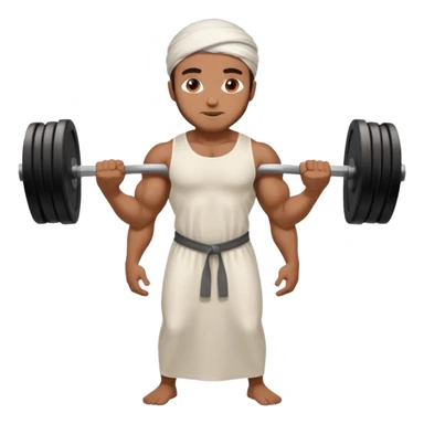 brown muslim man pushing weight wearing thobe  sticker
