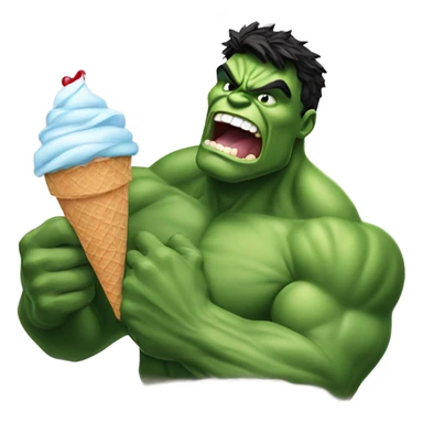 hulk eating an ice cream cone sticker