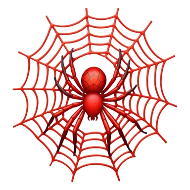 red dumb spider web sticker