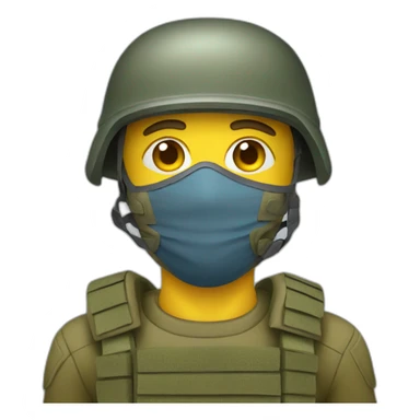 ukrainian soldier face in a mask sticker
