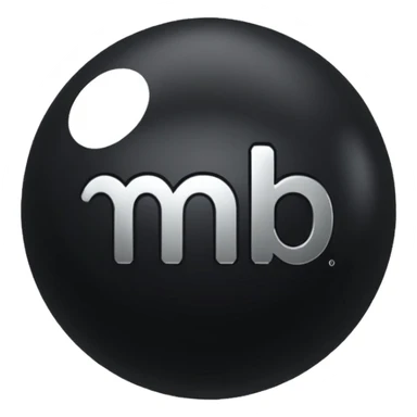 Black Ball with MB written on it sticker