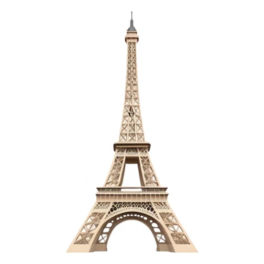 Eiffel Tower landmark with soft muted colors, not bright sticker