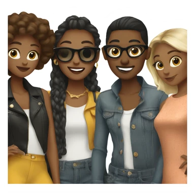 selfie of fashionable friends sticker