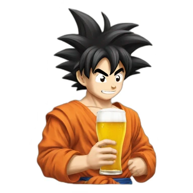 Son goku drank beer sticker