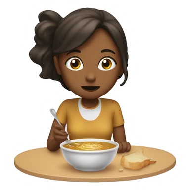 Girl eat onion soup  sticker