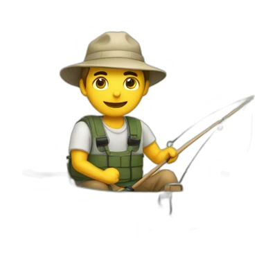 white fisherman in a small boat fishing sticker