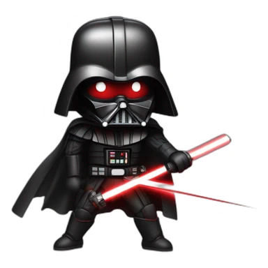 dark vador qui tien un sabre laser rouge en position de combat sticker