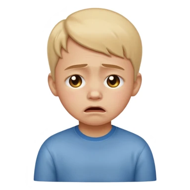 sad child crying, apple style emoji sticker