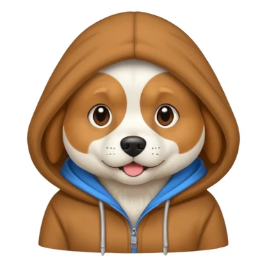 Dog wearing a hoodie sticker