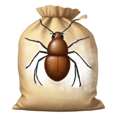 A tick insect inside of a bag sticker