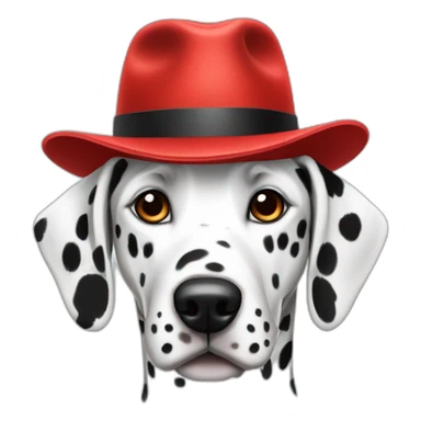 Dalmatian wearing a red fedora sticker