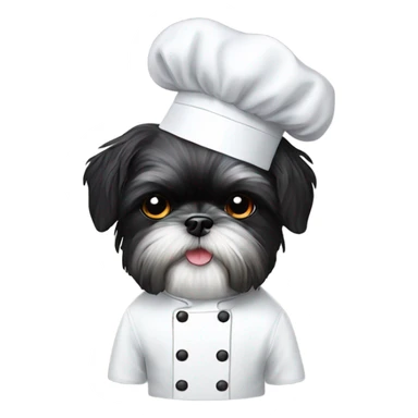 Black Shih tzu as chef sticker