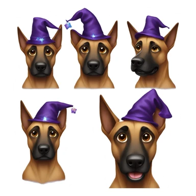 malinois dog with wizard  sticker