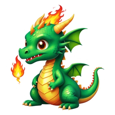 Cute dragon breathing fire sticker