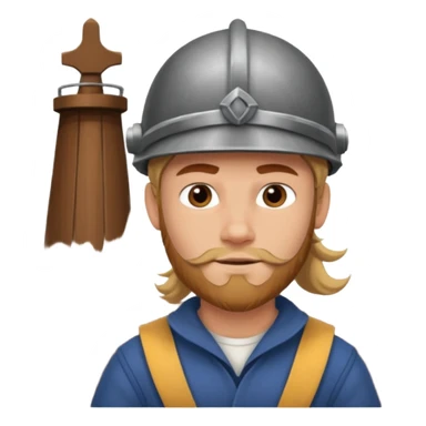 Young viking sailor on ship deck sticker