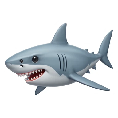 un requin style artoon sticker